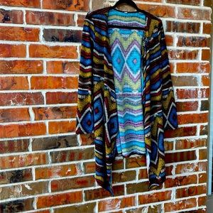 Multicolored bohemian shawl/cardigan